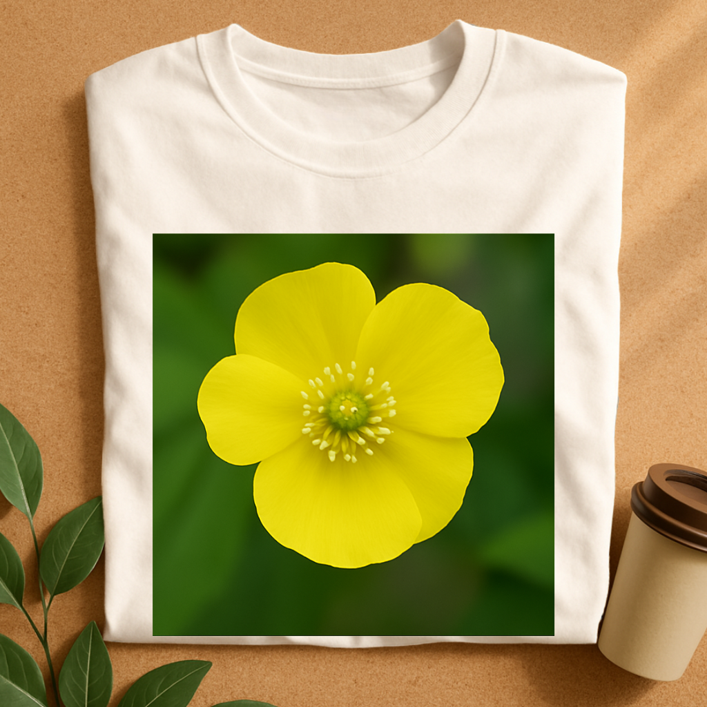 Bright Yellow Buttercup Bloom Nature Flower Lover Gift T-Shit