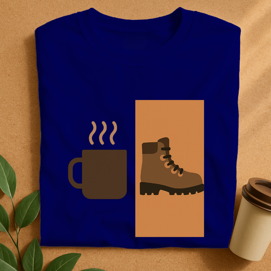 Coffee & Trek – Bold Split-Screen Adventure  T-Shirt