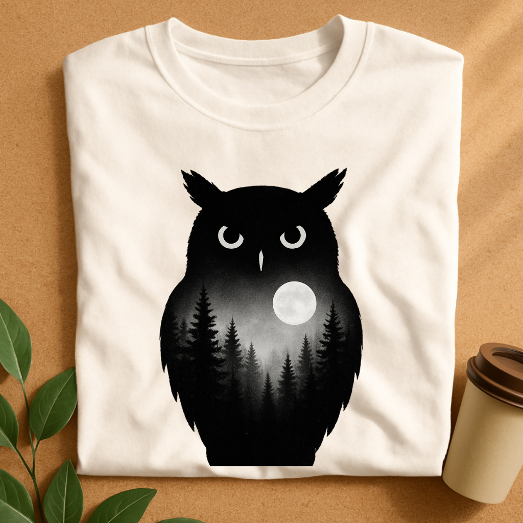 Ethereal Owl Mist – Mystical Forest Spirit T-Shirt