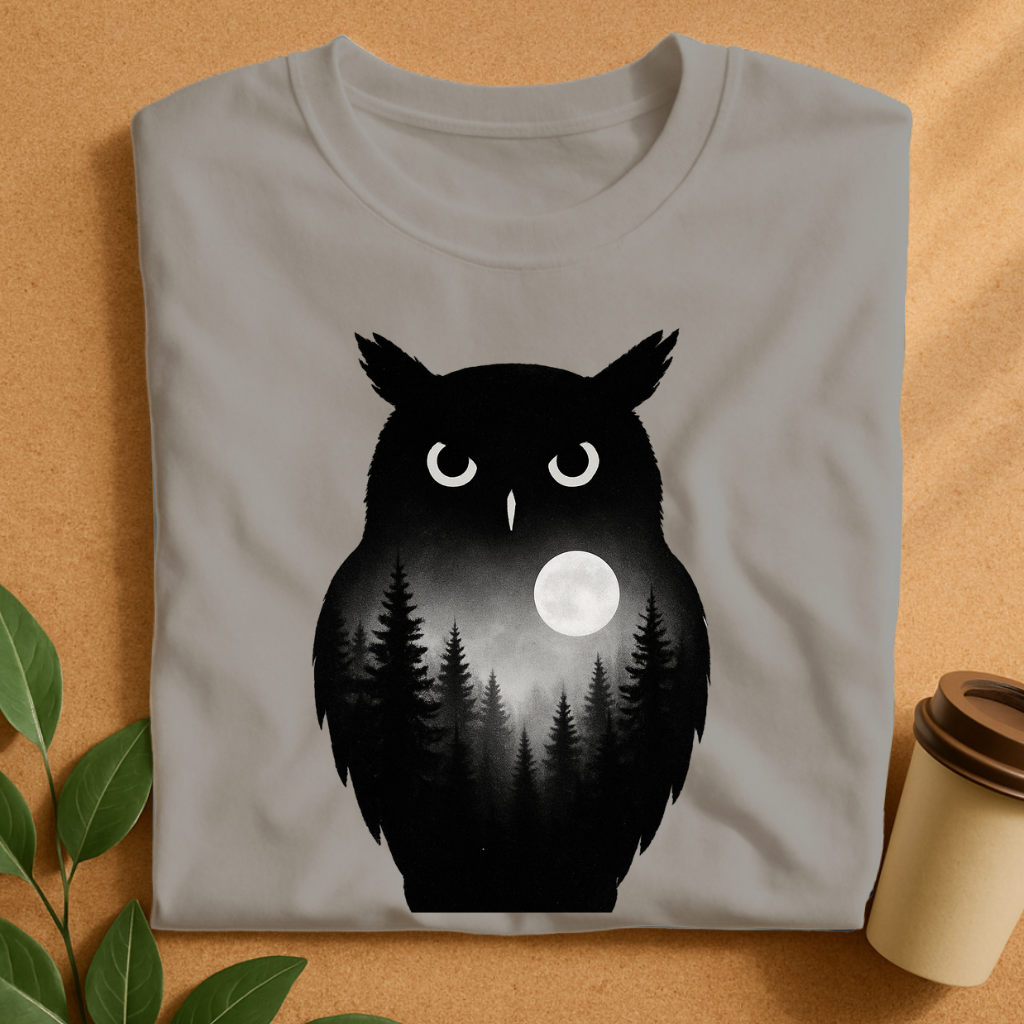 Ethereal Owl Mist – Mystical Forest Spirit T-Shirt