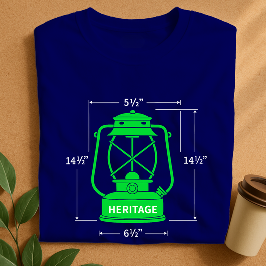 Heritage Lantern Blueprint in Forest Green & Bone T-Shirt