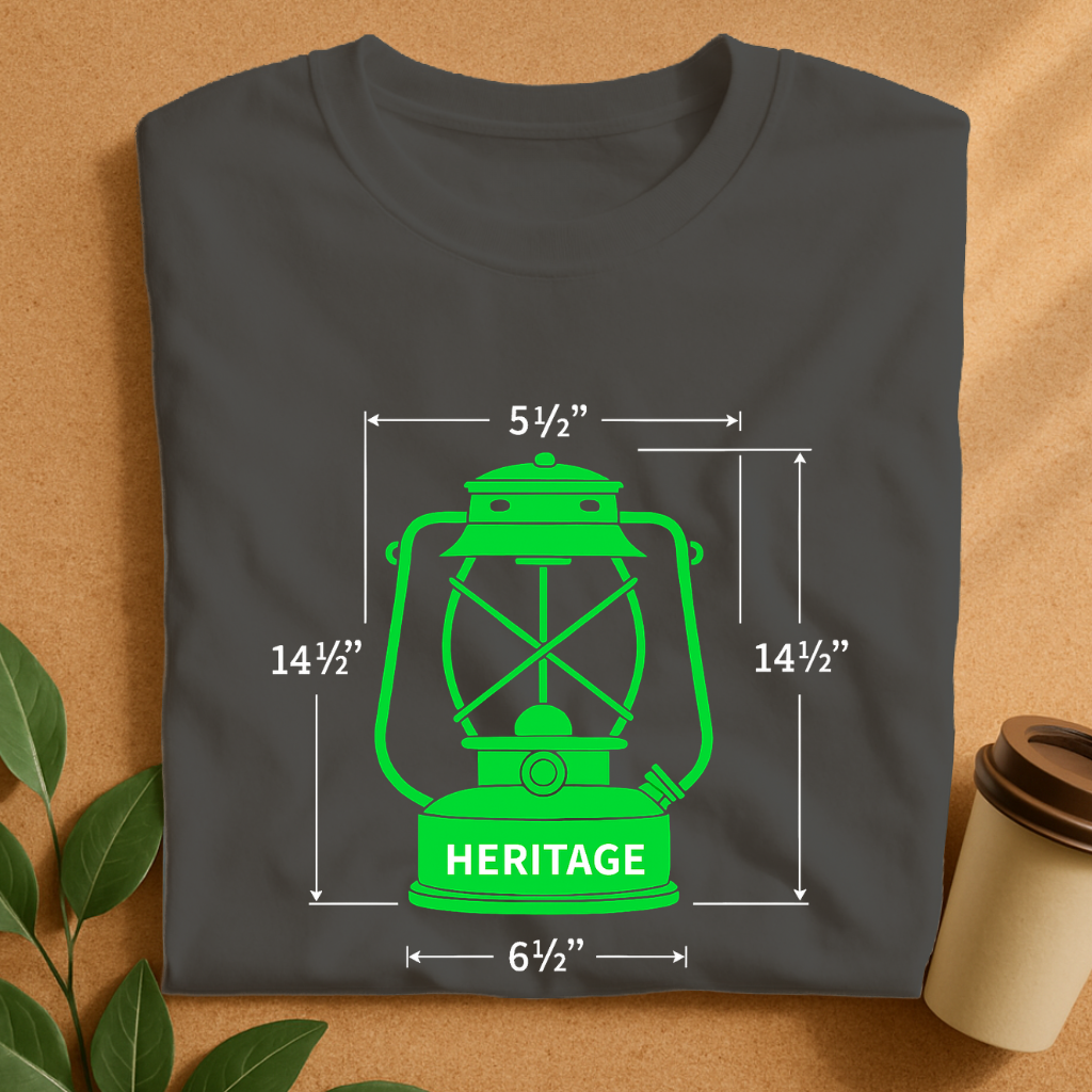 Heritage Lantern Blueprint in Forest Green & Bone T-Shirt