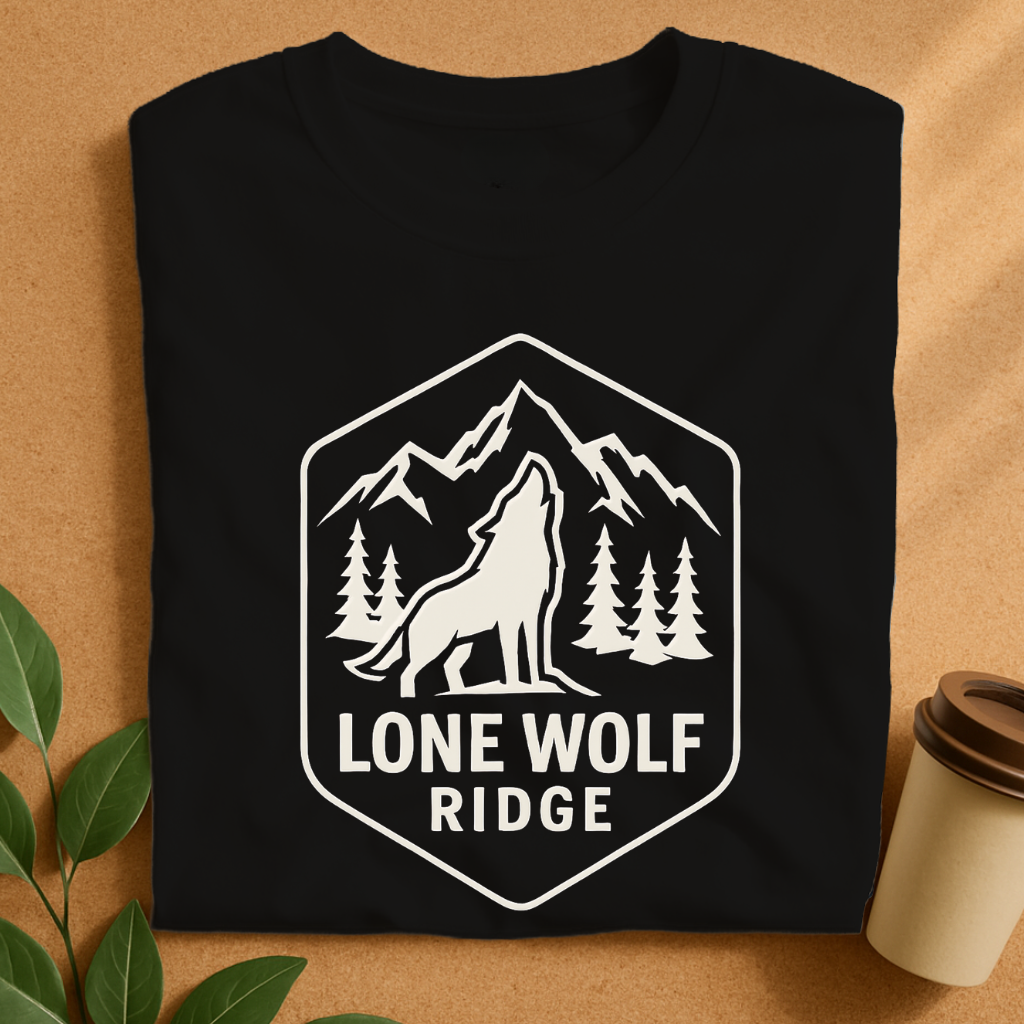 Lone Wolf Ridge – Howling Wolf Mountain Emblem T-Shirt