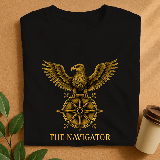 Majestic Eagle with Compass – Wings Spread Adventure T-Shirt