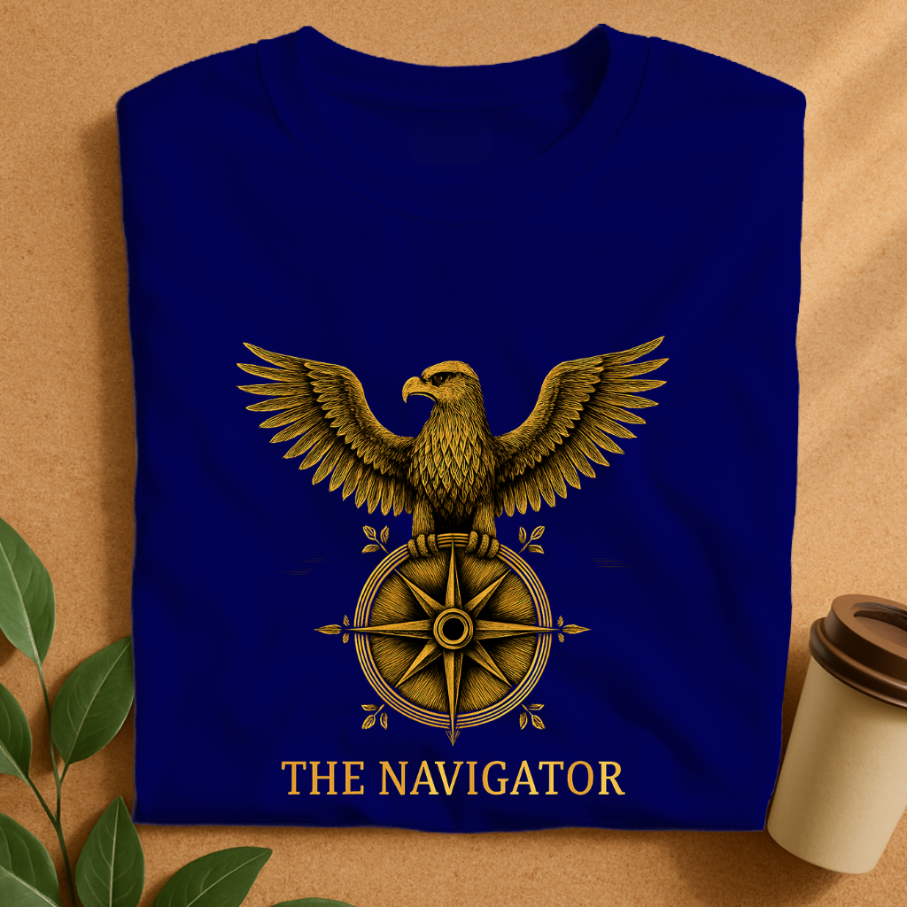Majestic Eagle with Compass – Wings Spread Adventure T-Shirt