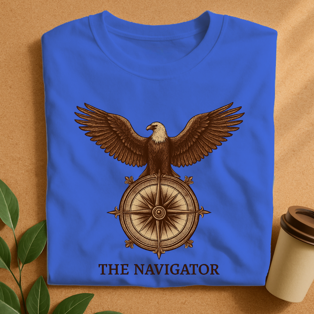 Majestic Eagle with Compass – Wings Spread Adventure T-Shirt