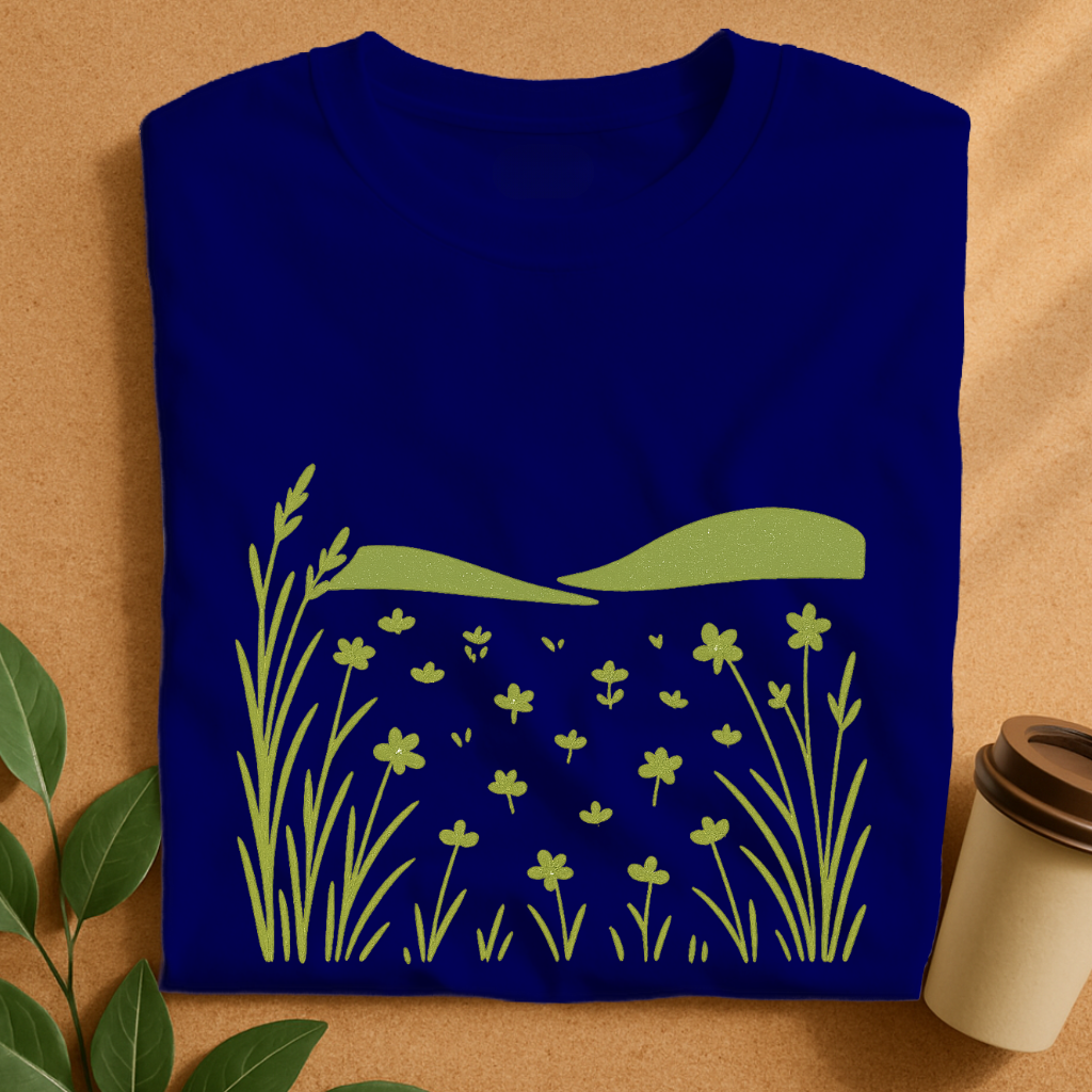 Minimalist Vintage Meadow with Wildflowers T-Shirt