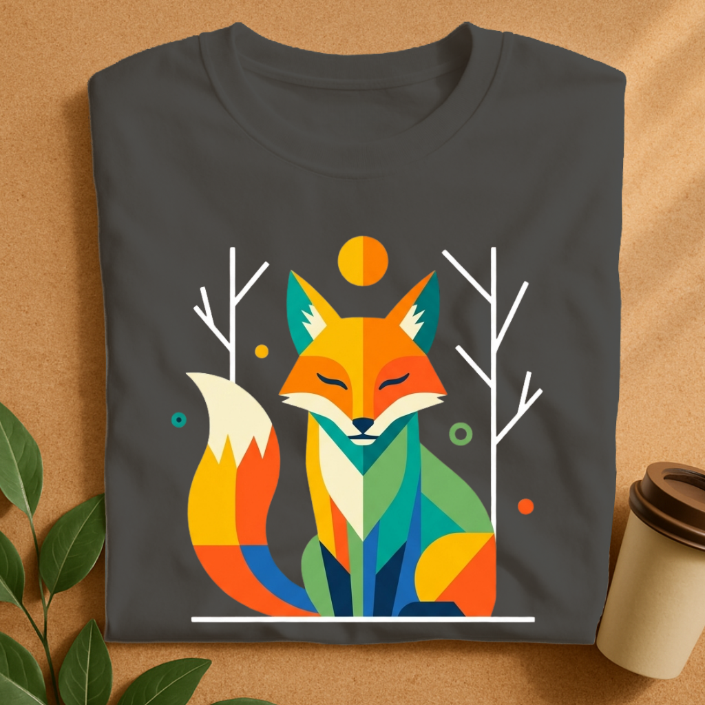 Colorful Geometric Fox T-Shirt