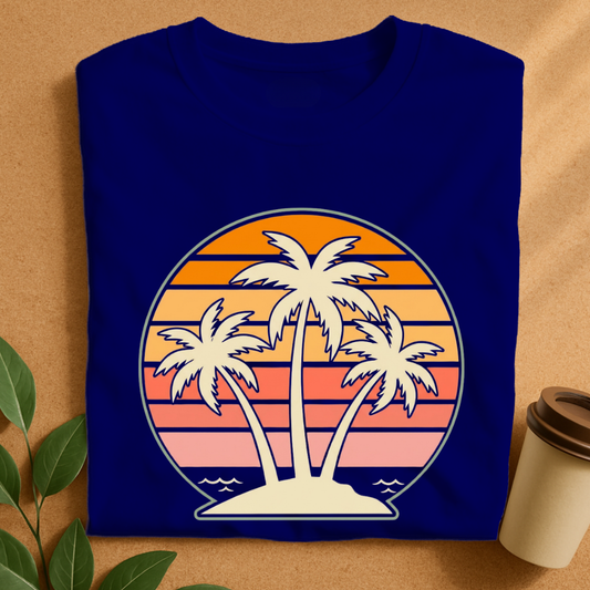 Retro Palm Sunset Beach T-Shirt
