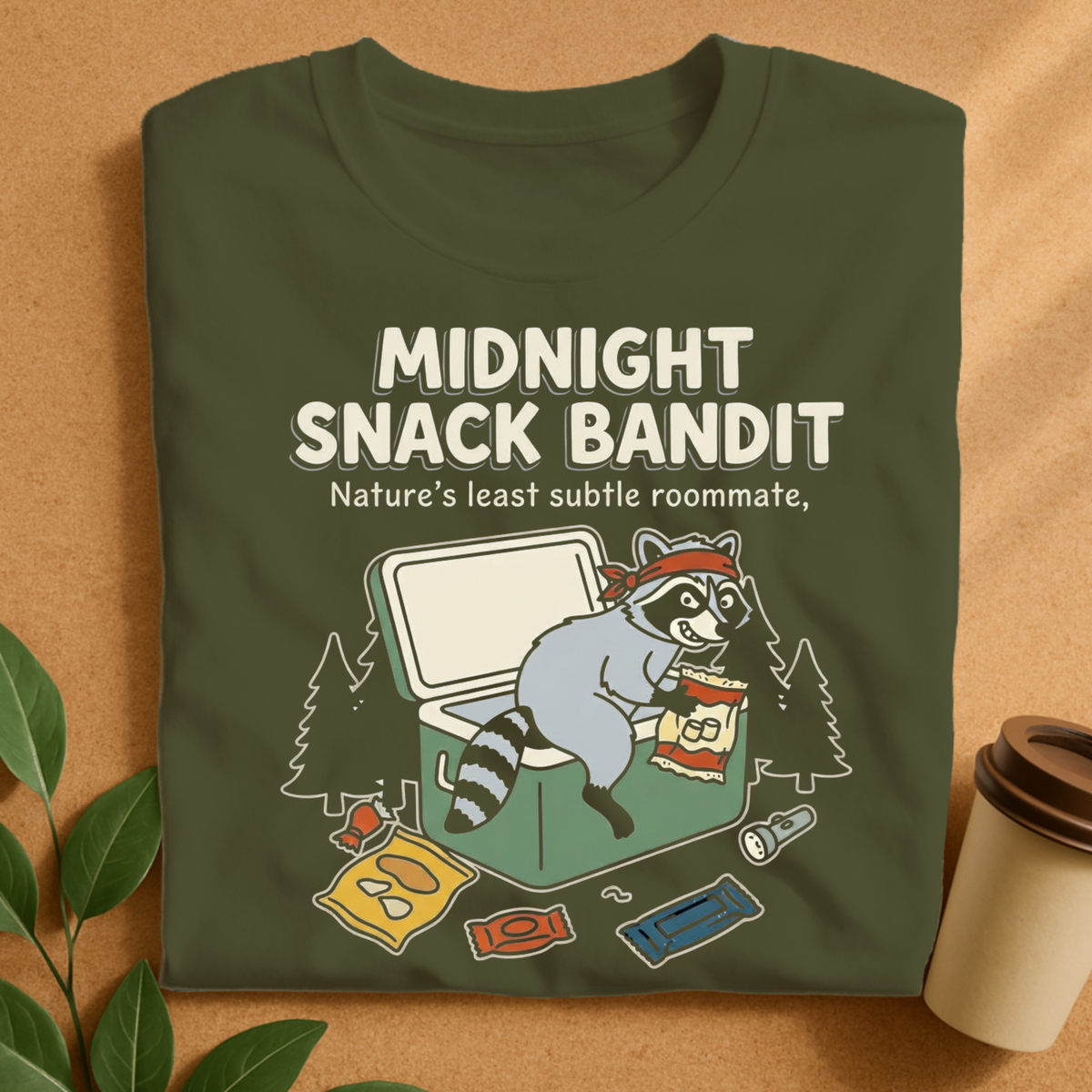 Midnight Snack Bandit Raccoon T-Shirt