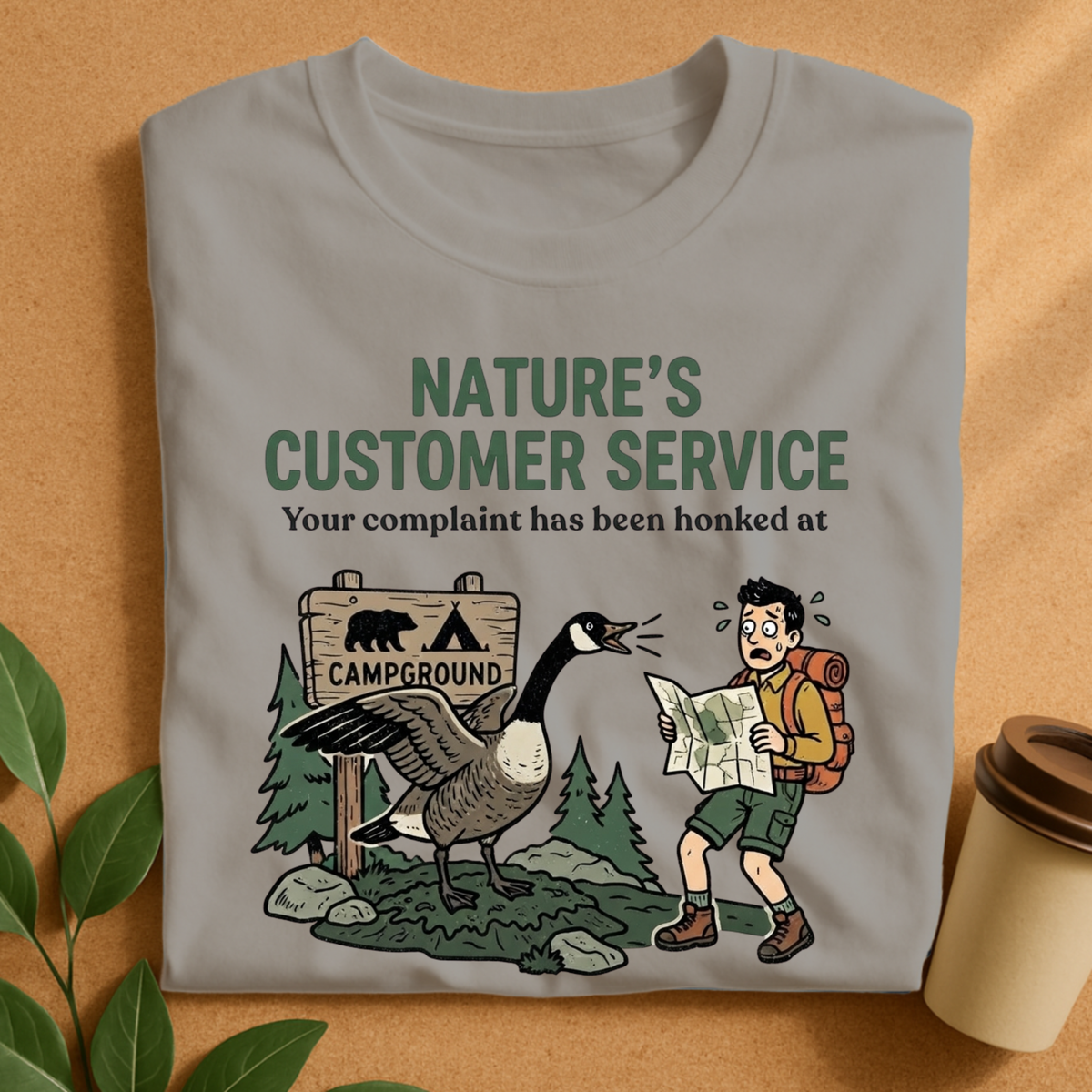 Nature’s Customer Service Funny Goose Camping T-Shirt
