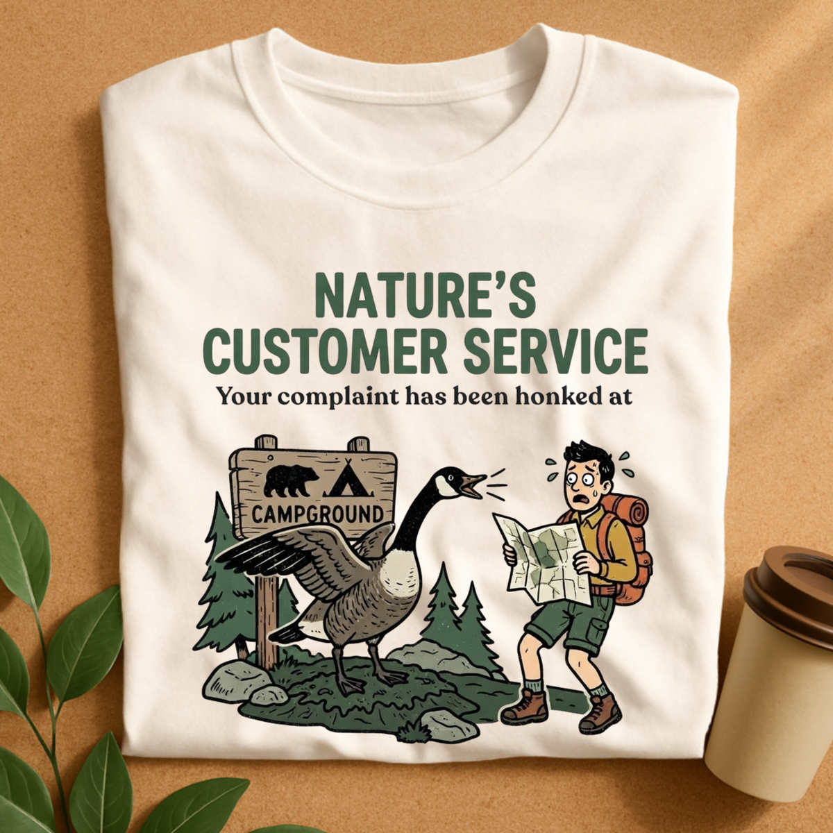 Nature’s Customer Service Funny Goose Camping T-Shirt