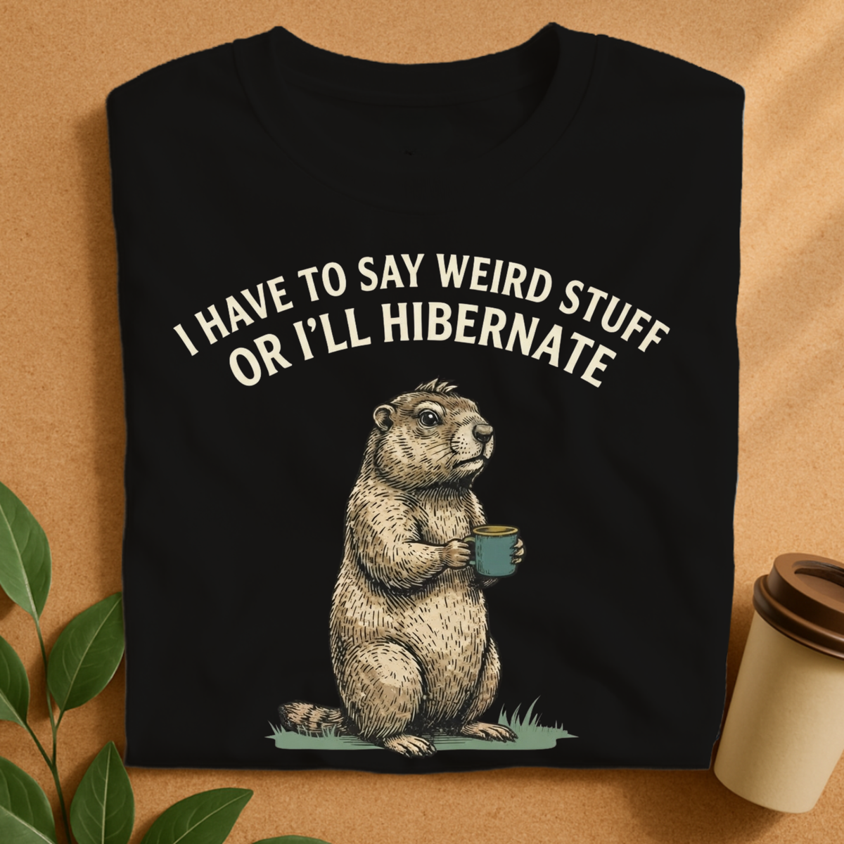 I’ll Hibernate Groundhog Coffee T-Shirt
