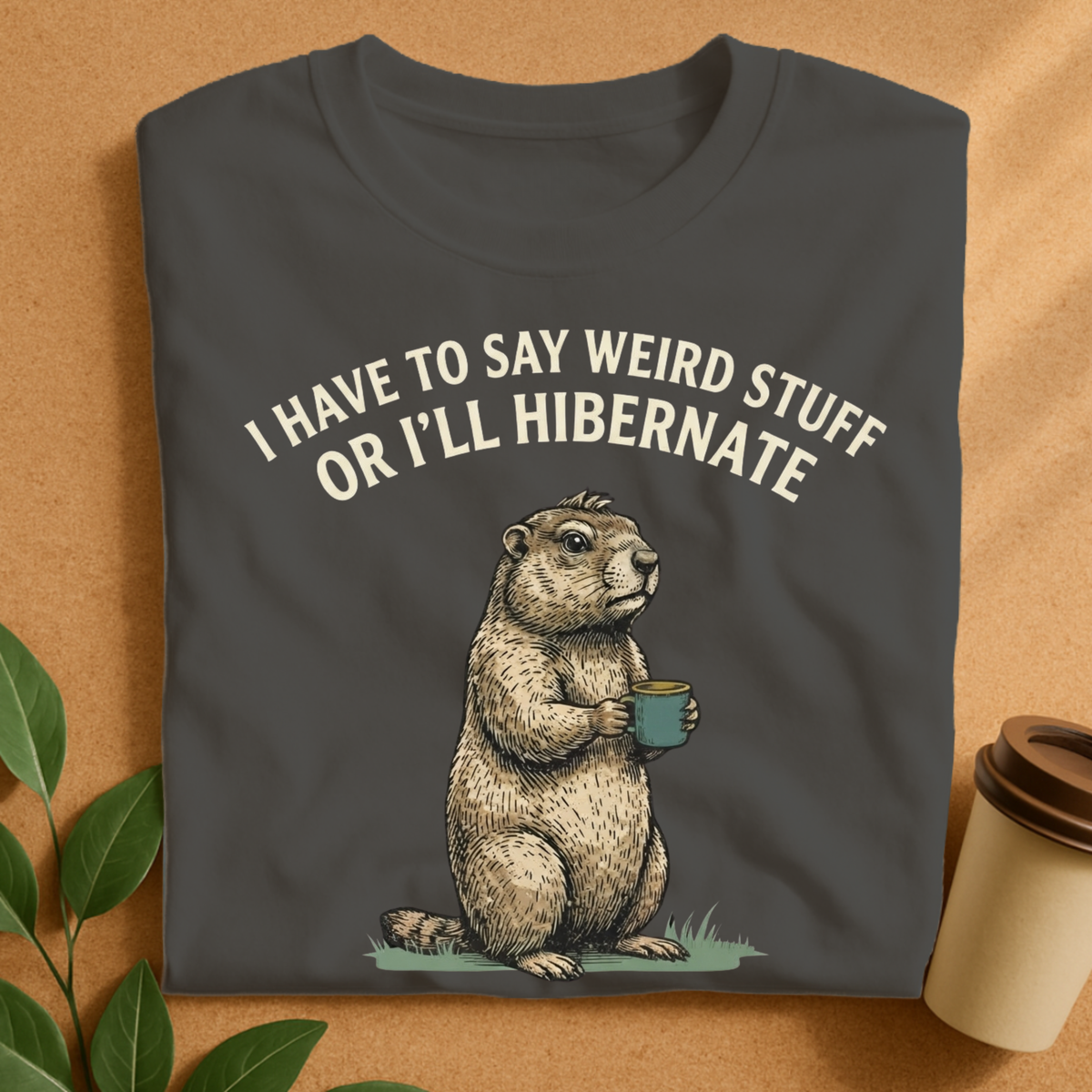 I’ll Hibernate Groundhog Coffee T-Shirt