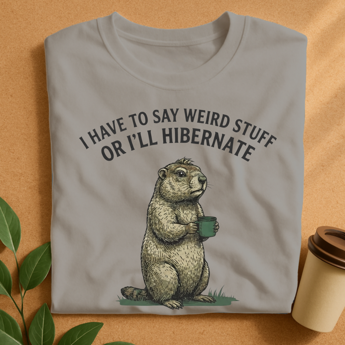 I’ll Hibernate Groundhog Coffee T-Shirt