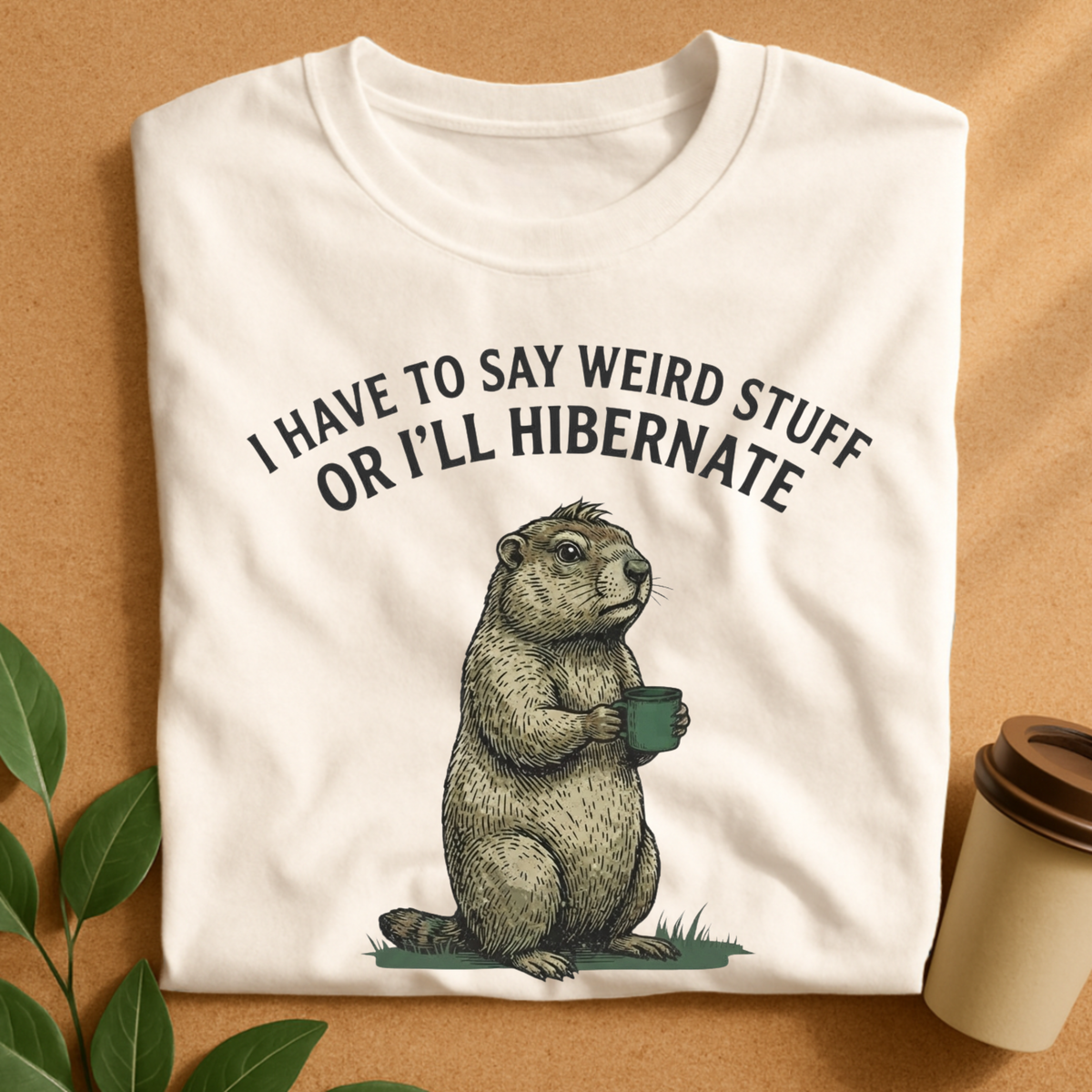 I’ll Hibernate Groundhog Coffee T-Shirt