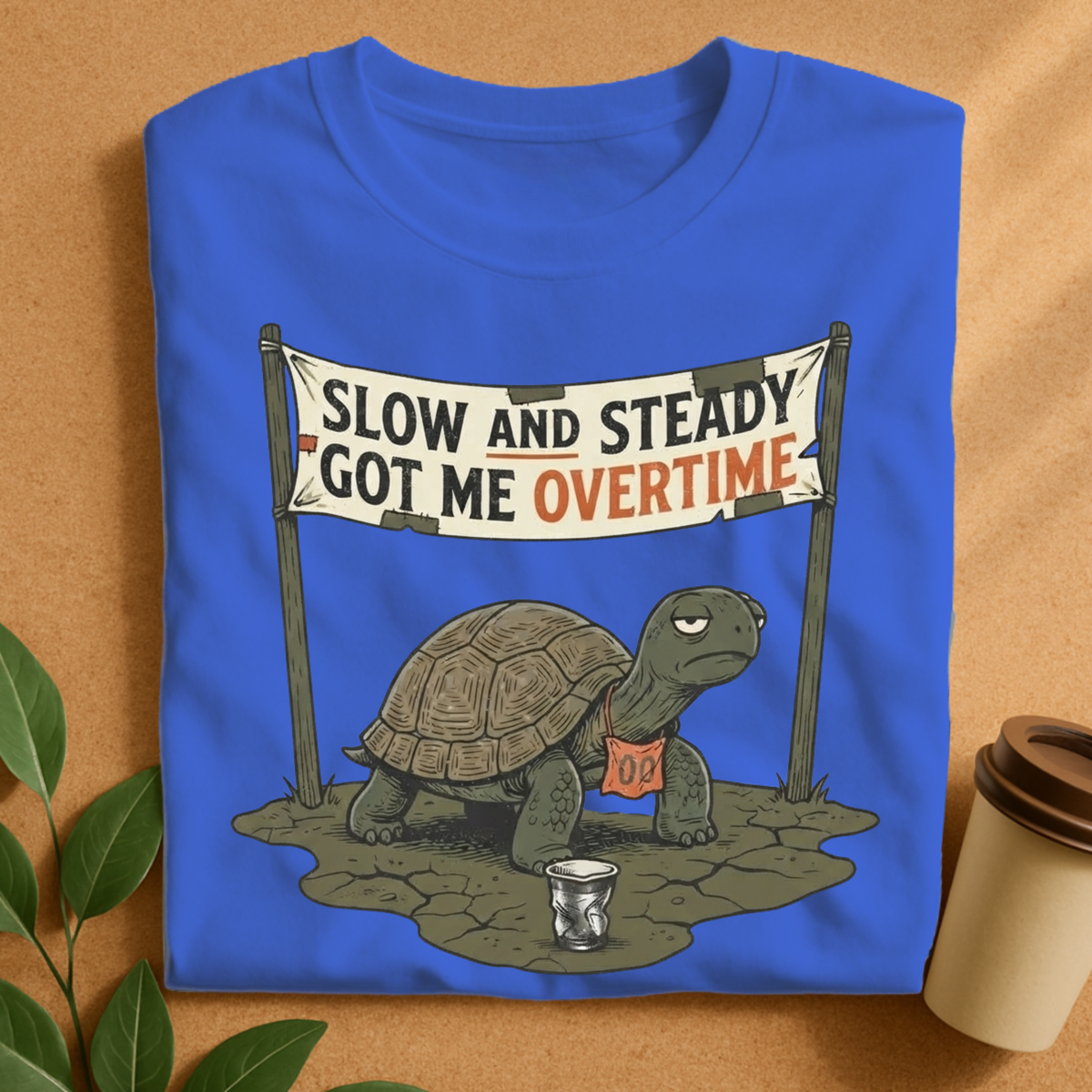 Slow and Steady Got Me Overtime Turtle T-Shirt