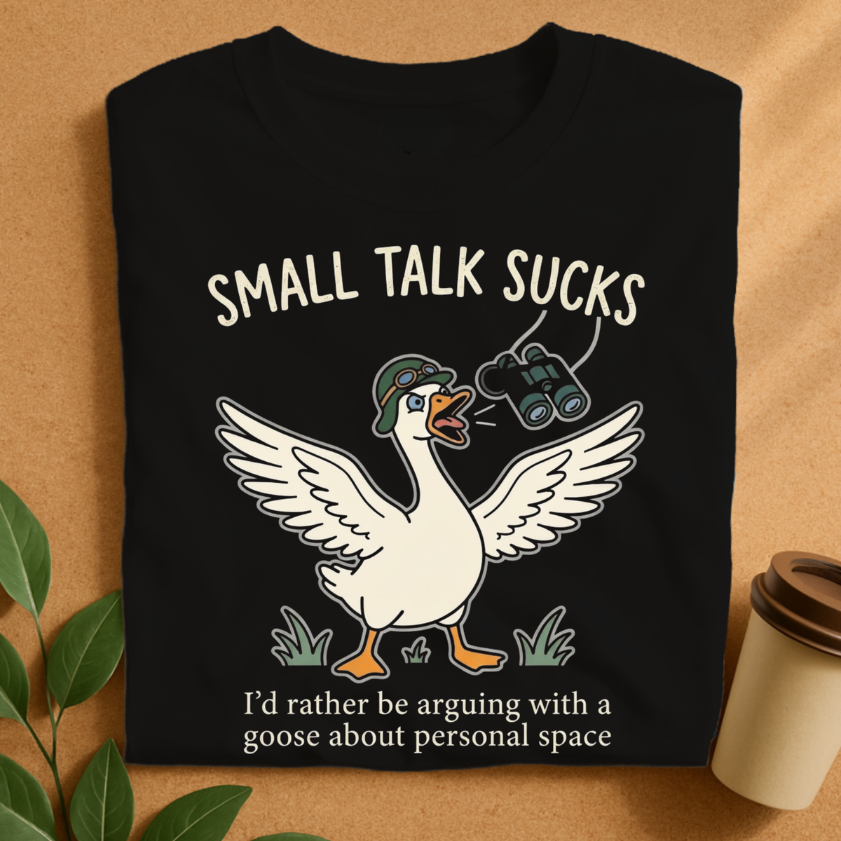 Small Talk Sucks Funny Goose T-Shirt