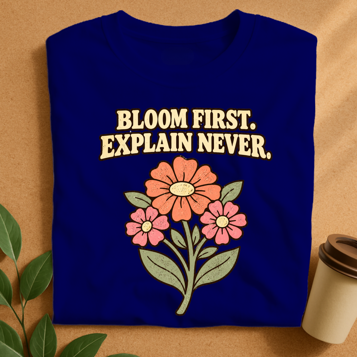 Bloom First Explain Never Floral T-Shirt