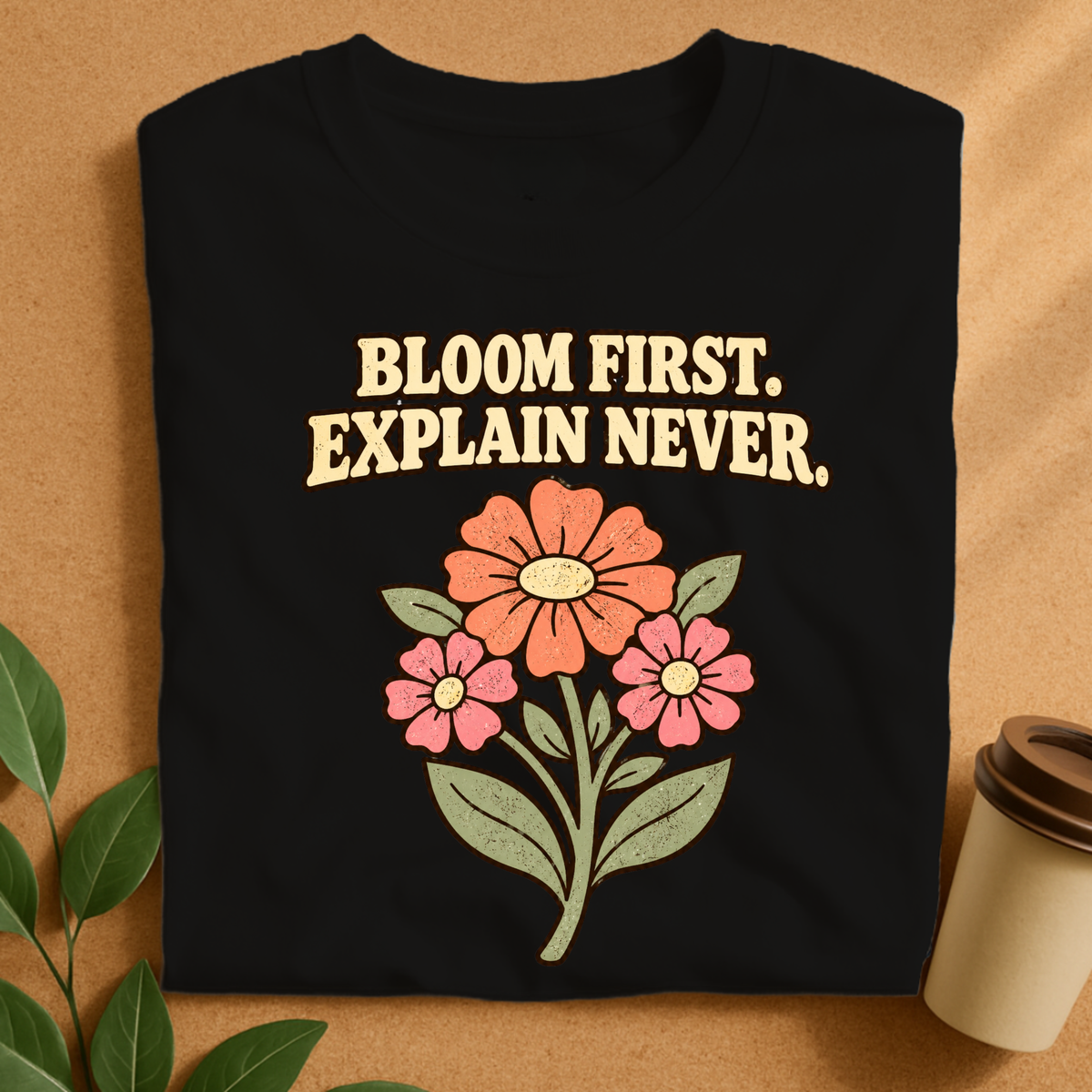 Bloom First Explain Never Floral T-Shirt