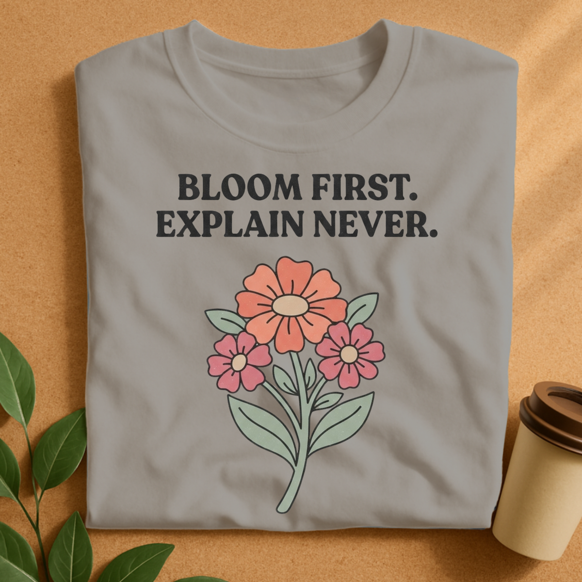 Bloom First Explain Never Floral T-Shirt