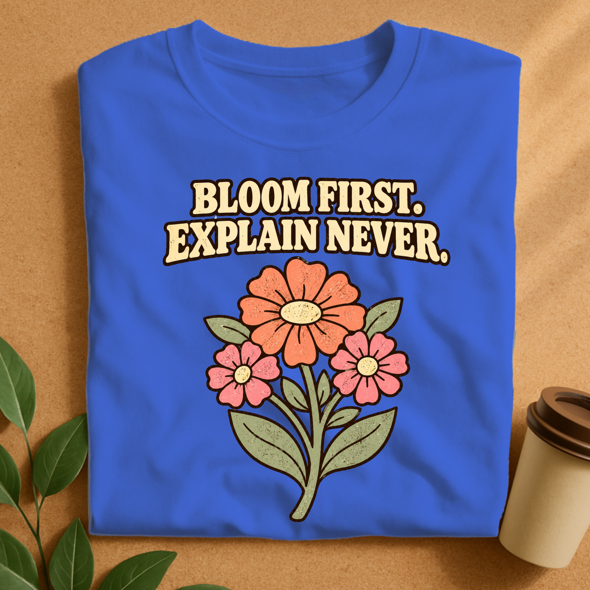 Bloom First Explain Never Floral T-Shirt