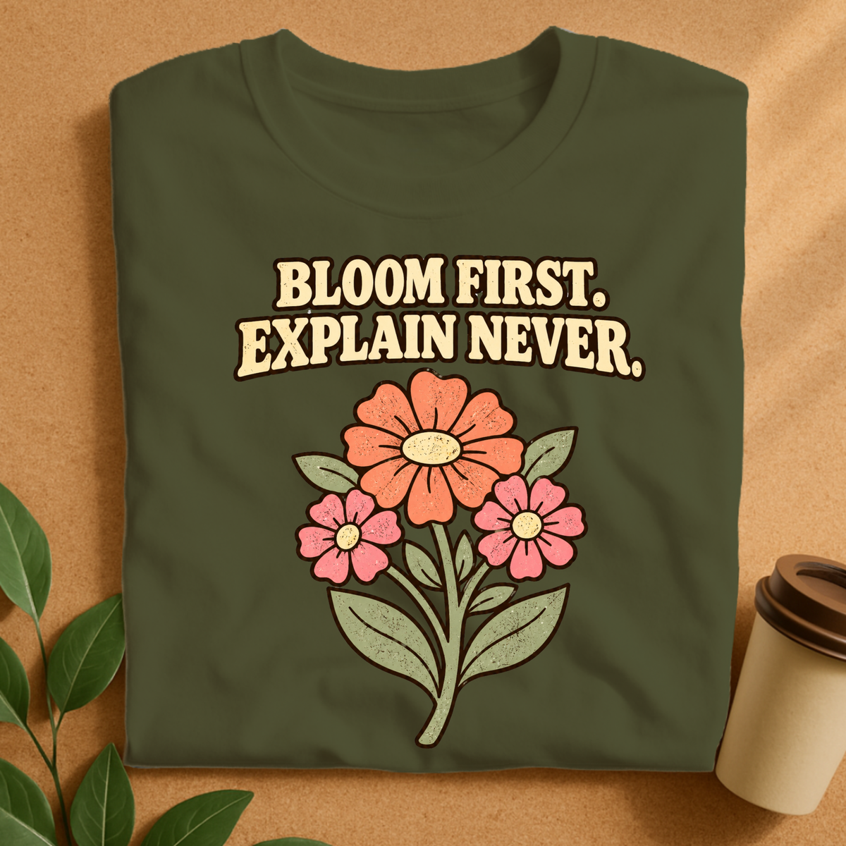 Bloom First Explain Never Floral T-Shirt