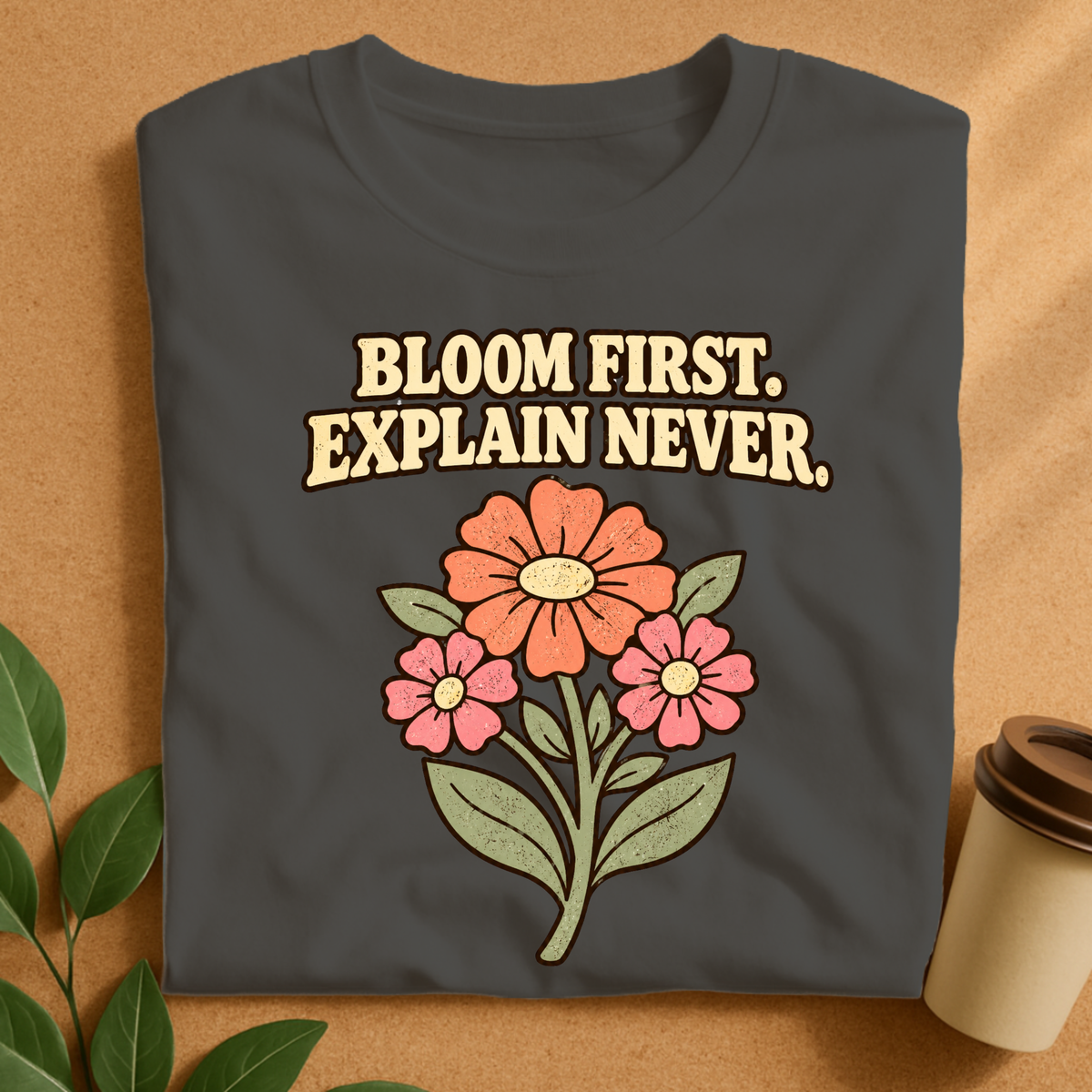 Bloom First Explain Never Floral T-Shirt