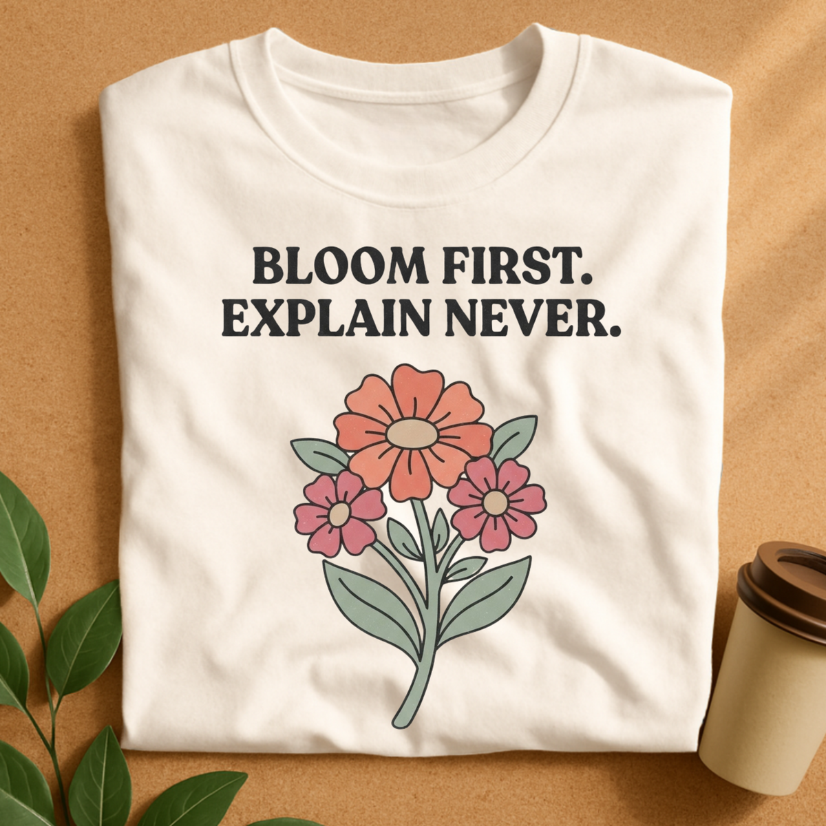 Bloom First Explain Never Floral T-Shirt
