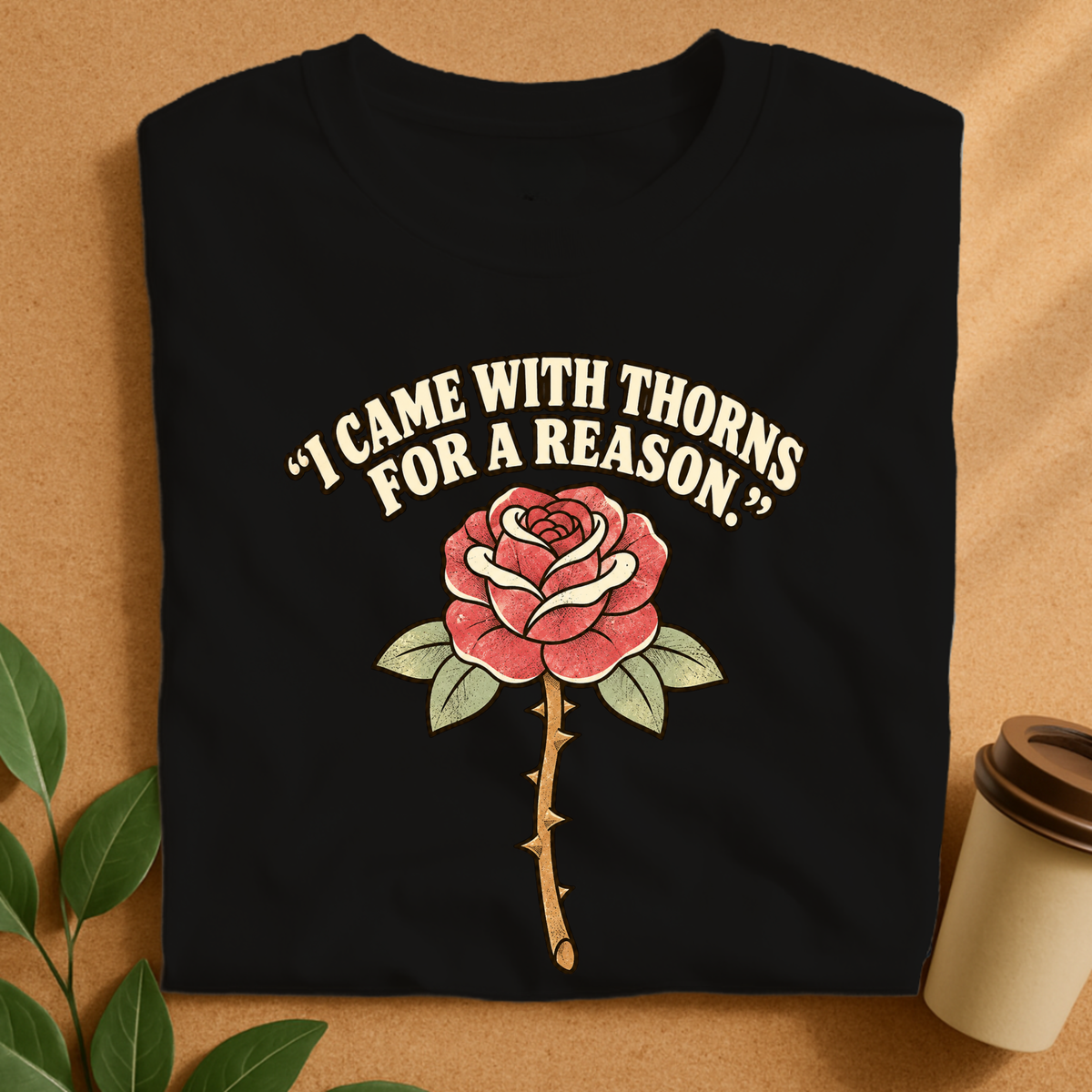 I Came With Thorns for a Reason Rose T-Shirt
