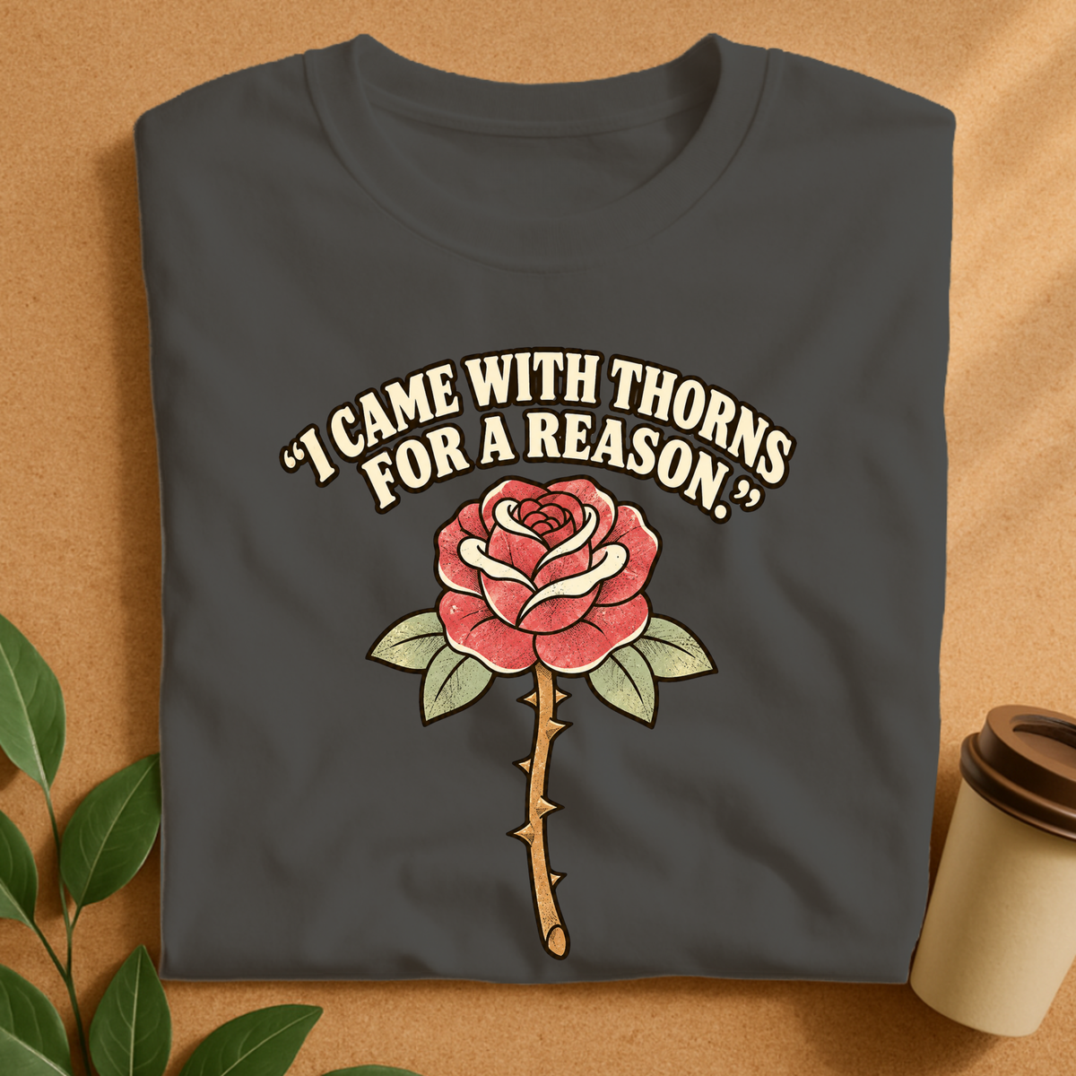 I Came With Thorns for a Reason Rose T-Shirt