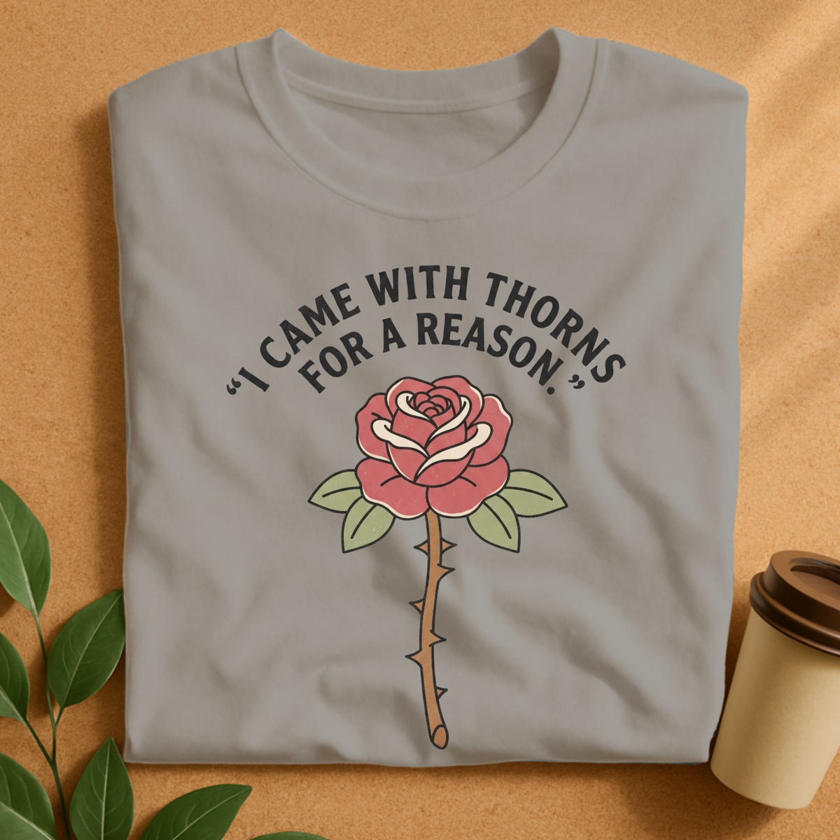 I Came With Thorns for a Reason Rose T-Shirt