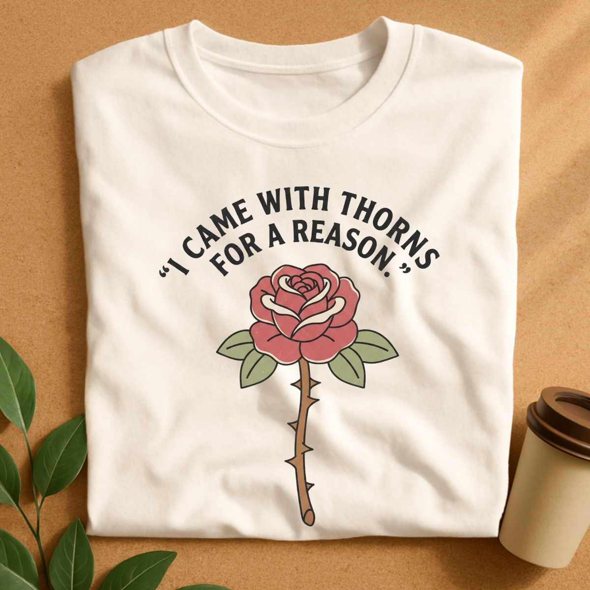 I Came With Thorns for a Reason Rose T-Shirt