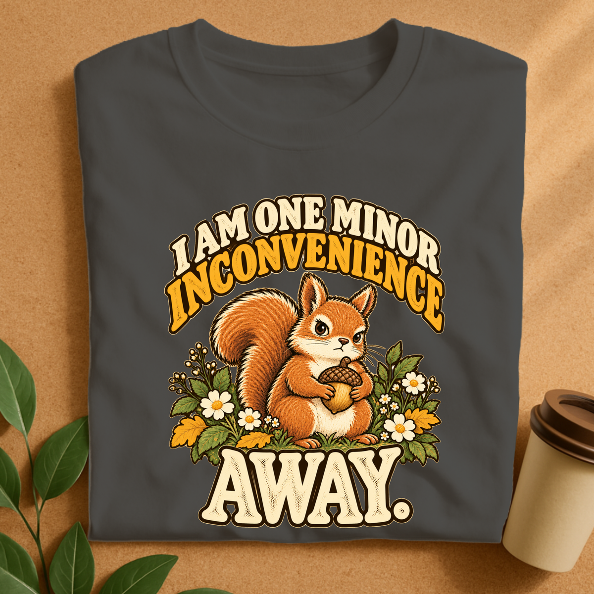One Minor Inconvenience Away Squirrel T-Shirt