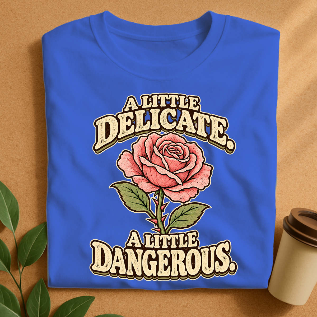 A Little Delicate A Little Dangerous Rose T-Shirt