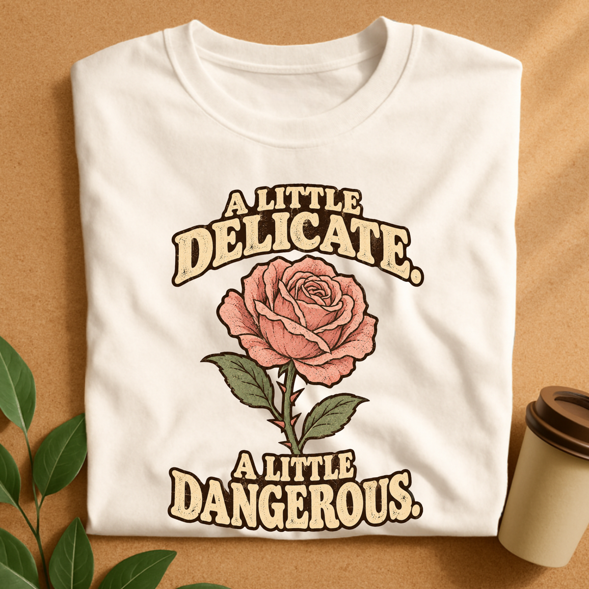 A Little Delicate A Little Dangerous Rose T-Shirt
